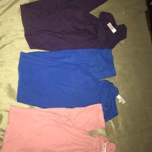 3 pairs of Lularoe leggings in solid colors OS